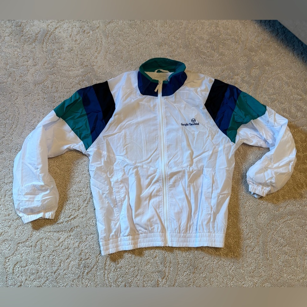 Sergio Tacchini White and Green Jacket